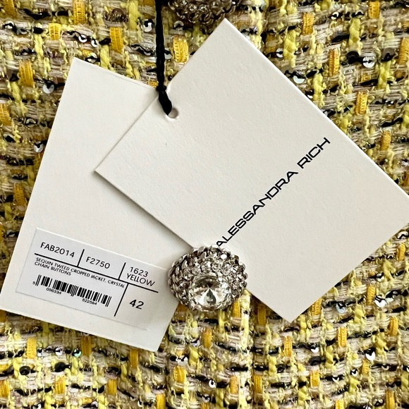 Beautiful tweed Alessandra Rich jacket with crystal buttons. - Picture 2 of 6